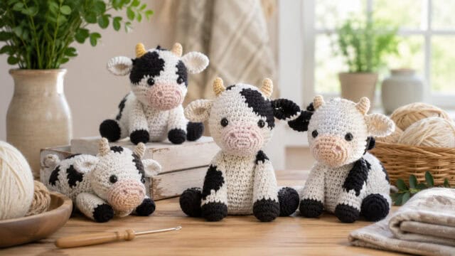 30 Adorable Cow Plush Crochet Patterns for Farmhouse Decor, Gifts, and Cozy Displays