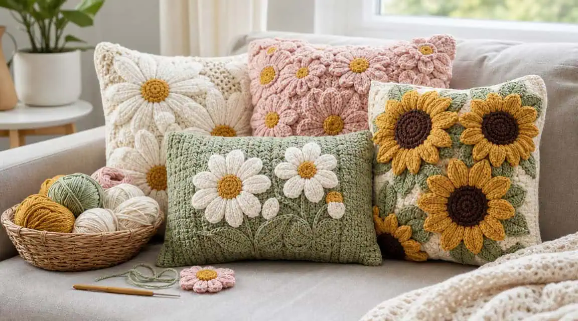 30 Flower Pillow Crochet Patterns for Cozy, Giftable Home Décor