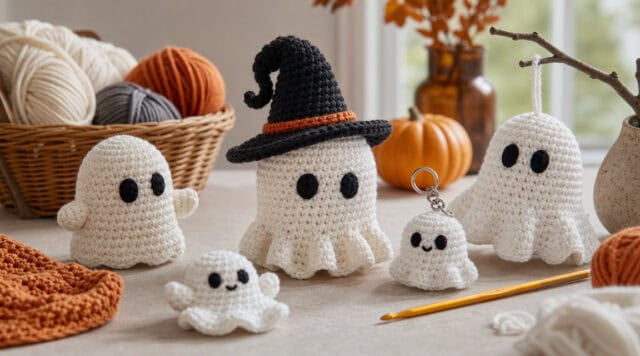 30 Ghost Crochet Patterns for Halloween: Spooky-Cute Amigurumi, Keychains, Bags, and Decor