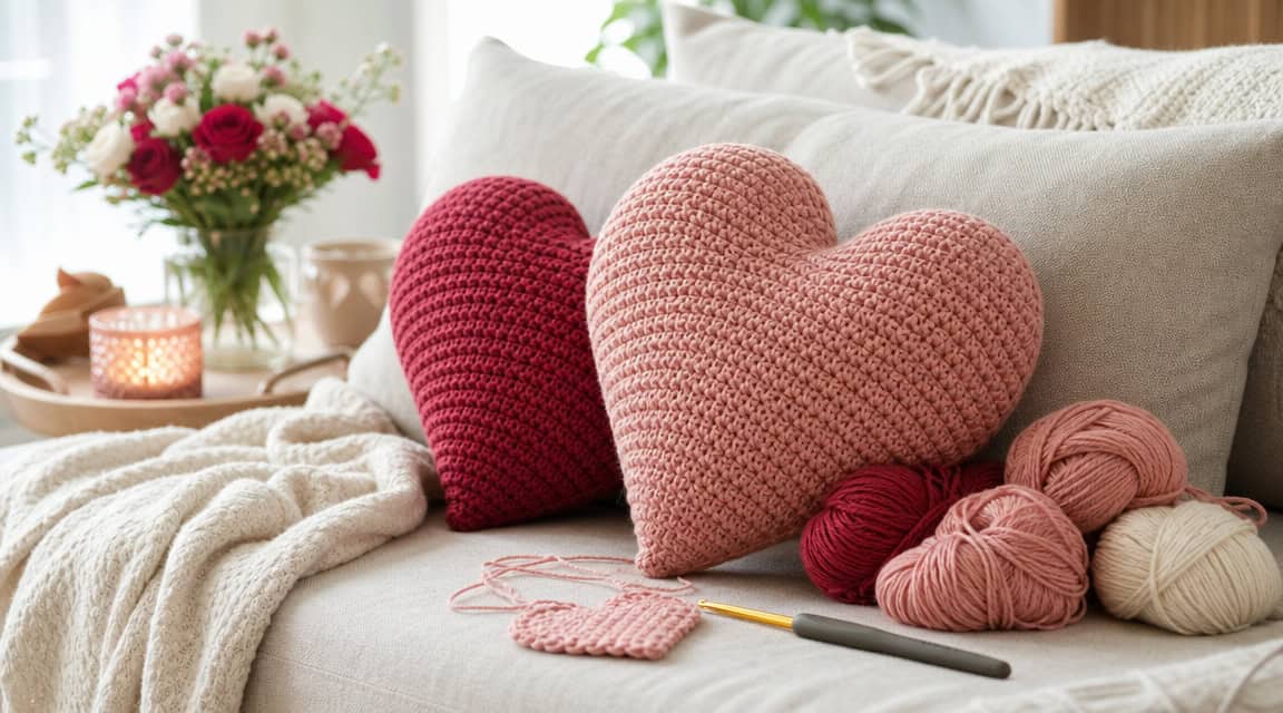 30 Heart Pillow Crochet Patterns for Cozy Home Decor and Handmade Gifts