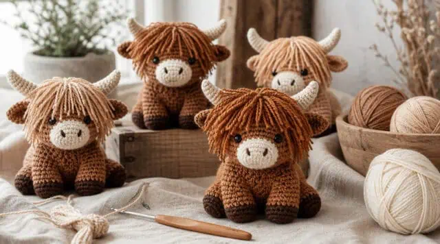 30 Highland Cow Crochet Patterns for Rustic, Fluffy Amigurumi Charm