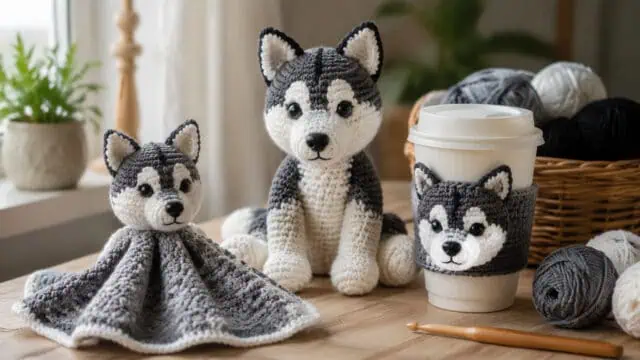 30 Husky Crochet Patterns for Plushies, Loveys, Cup Cozies, and Handmade Gifts