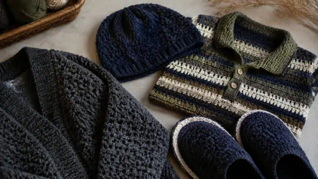30 Men’s Crochet Patterns for Hats, Sweaters, Shirts, Slippers, and More