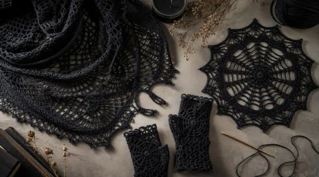 30 Spider Lace Crochet Patterns for Shawls, Tops, Home Decor, and Gothic Accessories