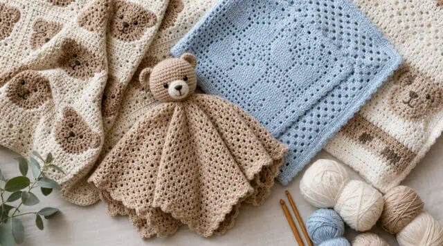30 Teddy Bear Blanket Crochet Patterns for Cozy Baby Gifts, Loveys, and Keepsake Afghans