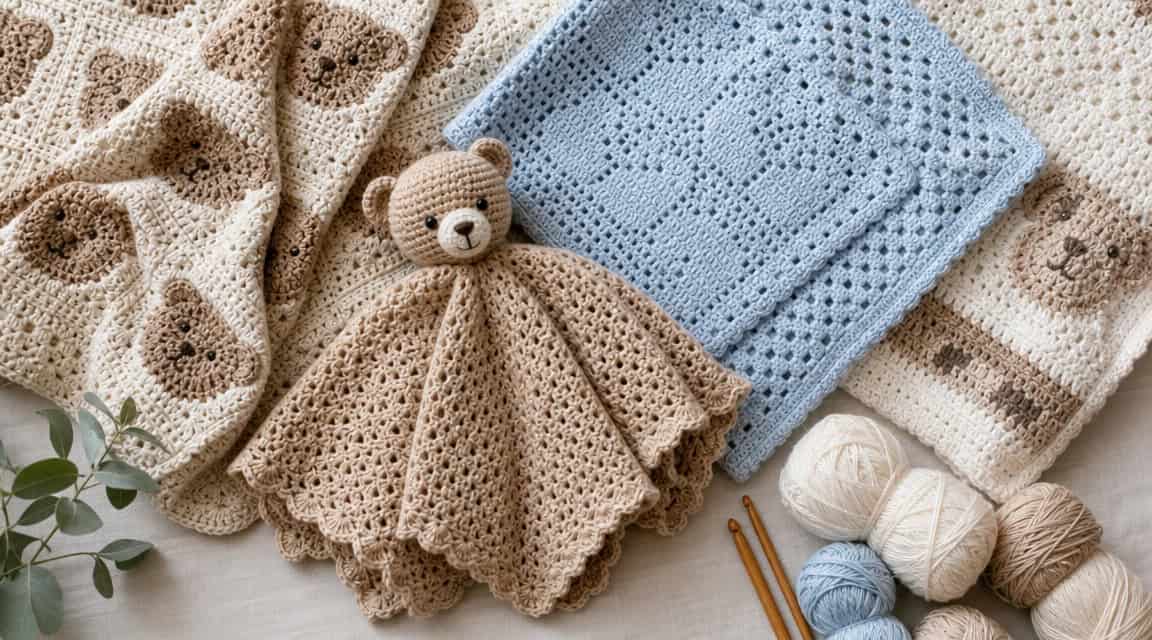 30 Teddy Bear Blanket Crochet Patterns for Cozy Baby Gifts, Loveys, and Keepsake Afghans
