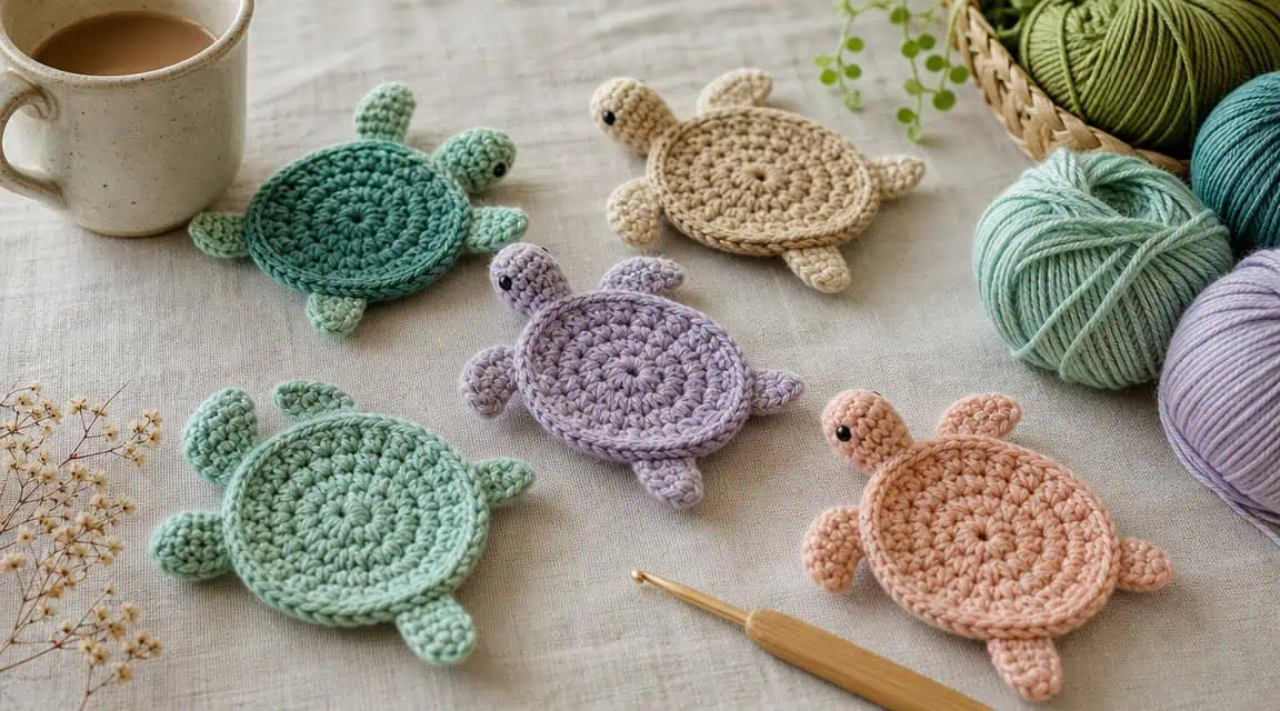 30 Turtle Coaster Crochet Patterns for Cute, Giftable Table Decor