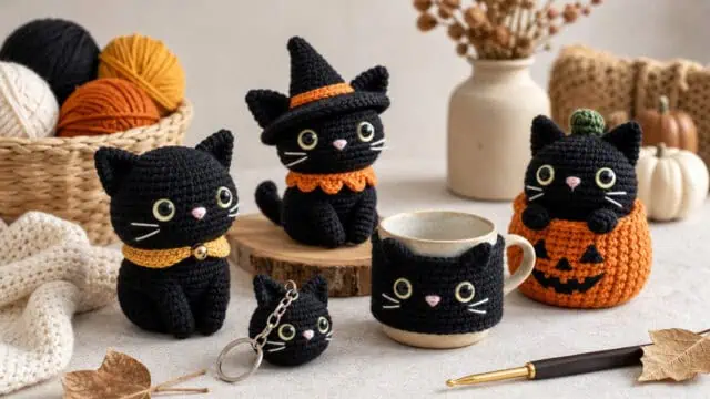 30 Black Cat Crochet Patterns for Amigurumi, Bags, Keychains, and Cozy Handmade Gifts