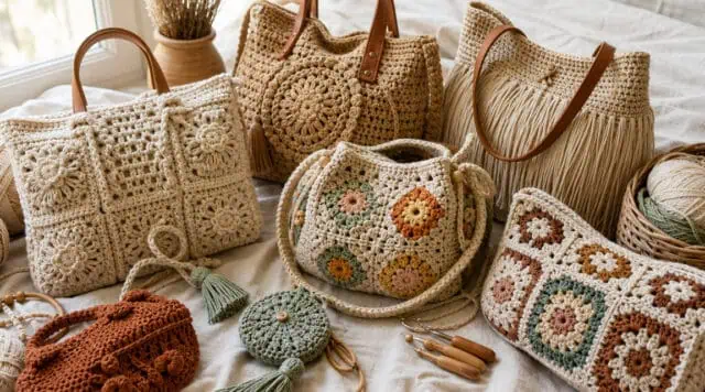 30 Boho Bag Crochet Patterns for Fringe, Florals, and Everyday Texture
