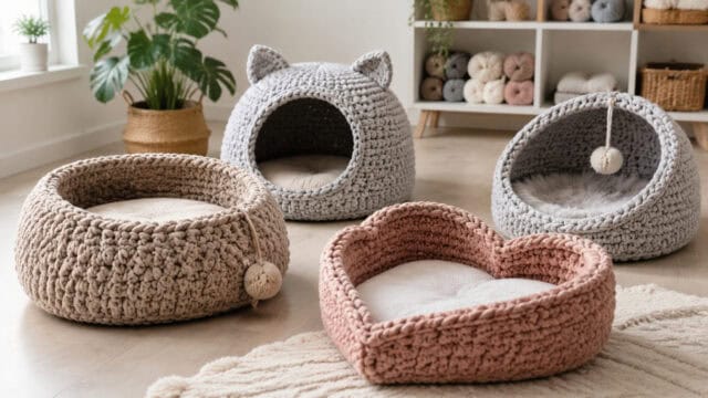 30 Cat Bed Crochet Patterns for Cozy Caves, Pods, and Pet Nests