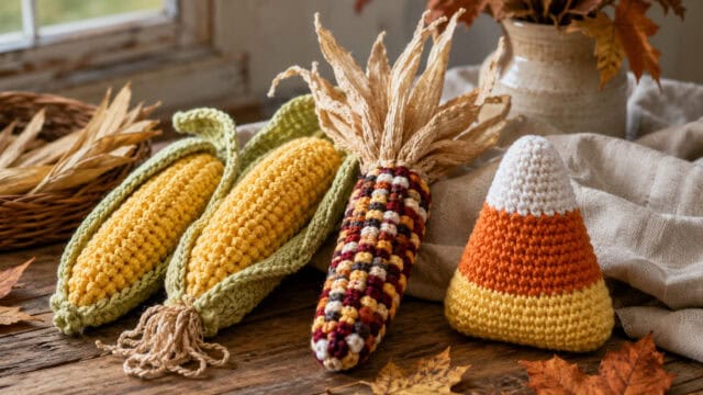 30 Corn Crochet Patterns for Rustic Decor, Play Food, and Cute Seasonal Gifts
