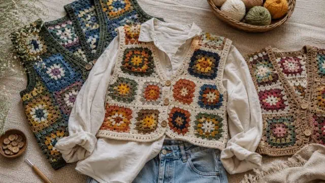 30 Granny Square Vest Crochet Patterns for Retro Layers, Boho Vests, and Handmade Gifts