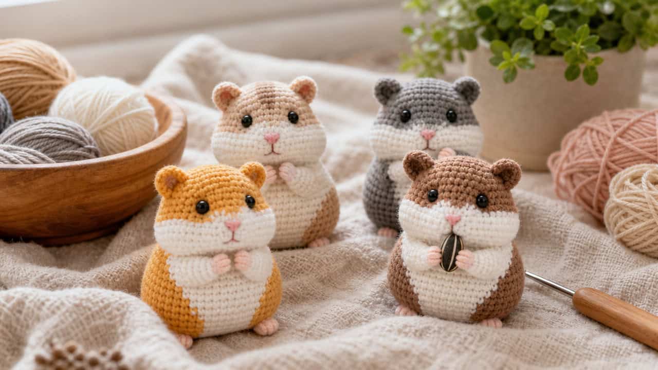 30 Hamster Crochet Patterns for Adorable Gifts, Desk Decor, and Tiny Plushie Fun