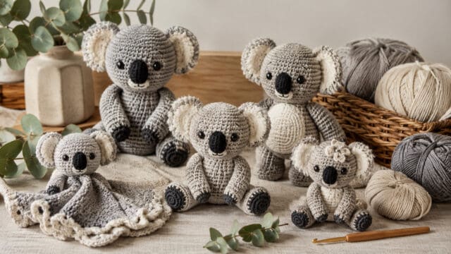 30 Koala Crochet Patterns for Amigurumi, Hats, Loveys, and Nursery Decor
