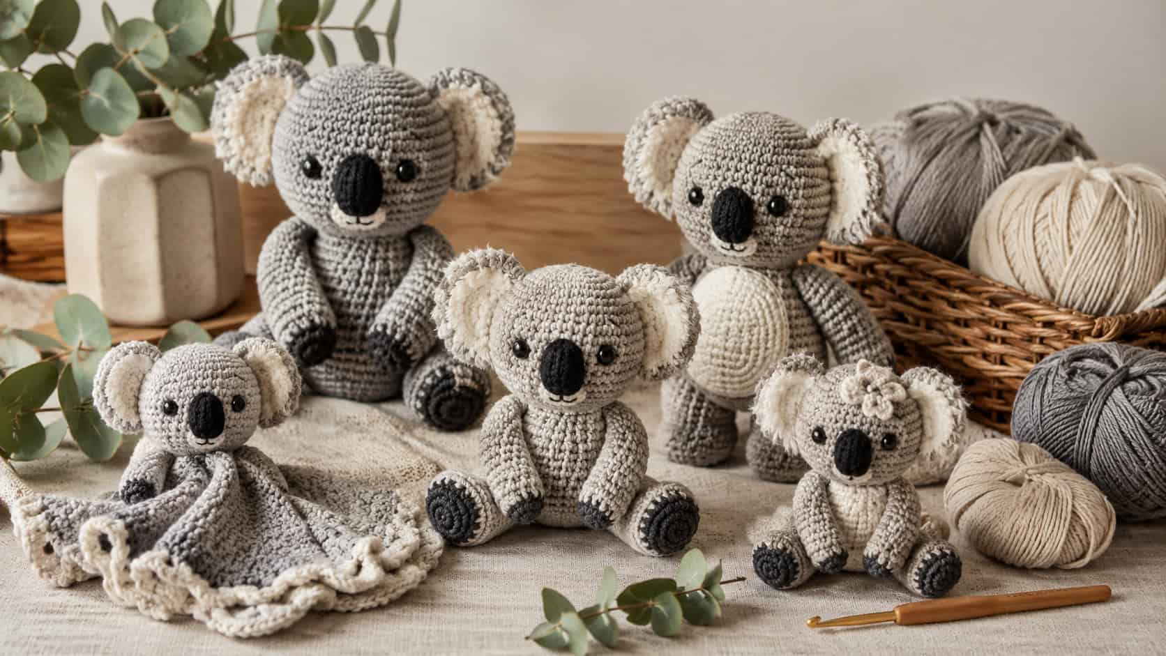 30 Koala Crochet Patterns for Amigurumi, Hats, Loveys, and Nursery Decor