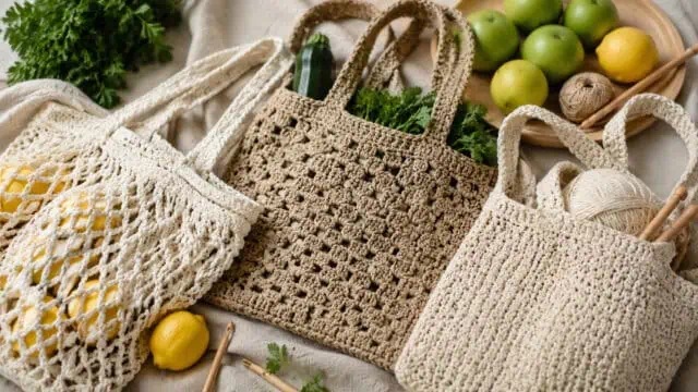 30 Market Bag Crochet Patterns for Reusable Totes, Mesh Shoppers, and Everyday Carryalls