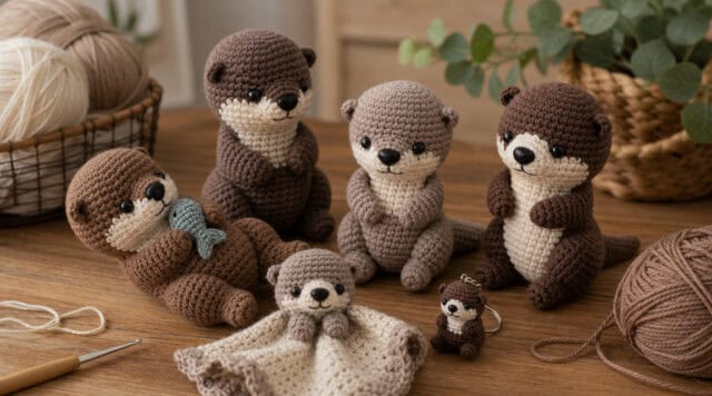30 Otter Crochet Patterns for Cute Gifts, Nursery Decor, and Pocket-Sized Amigurumi