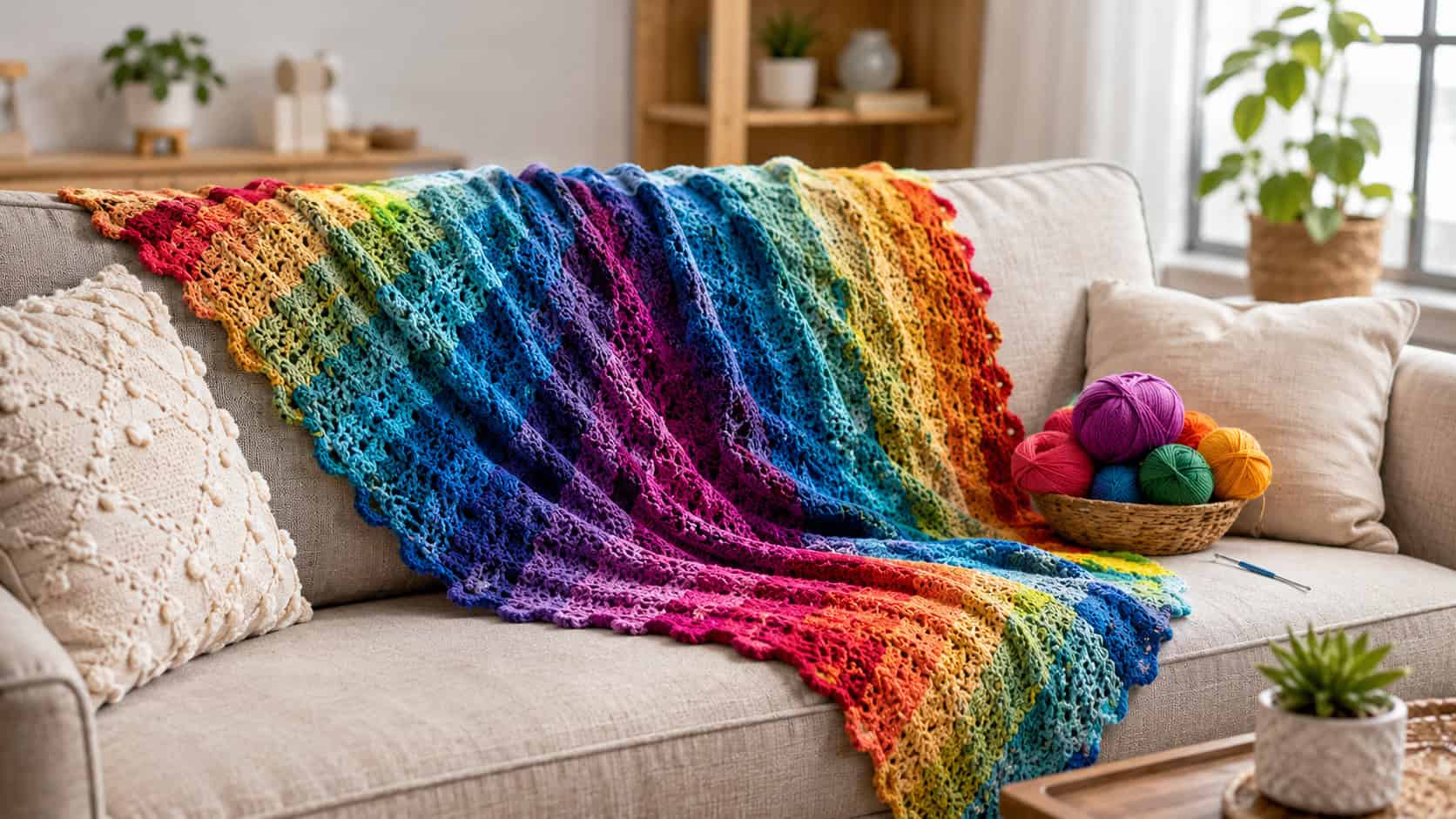 30 Rainbow Blanket Crochet Patterns to Brighten Baby Rooms, Throws, and Gift Giving
