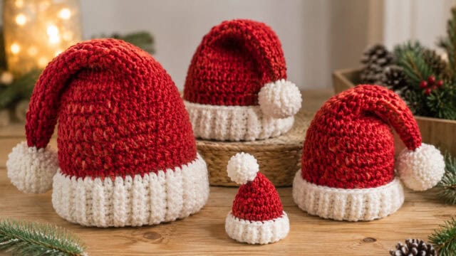 30 Santa Hat Crochet Patterns for Festive Photos, Costumes, and Cozy Holiday Makes