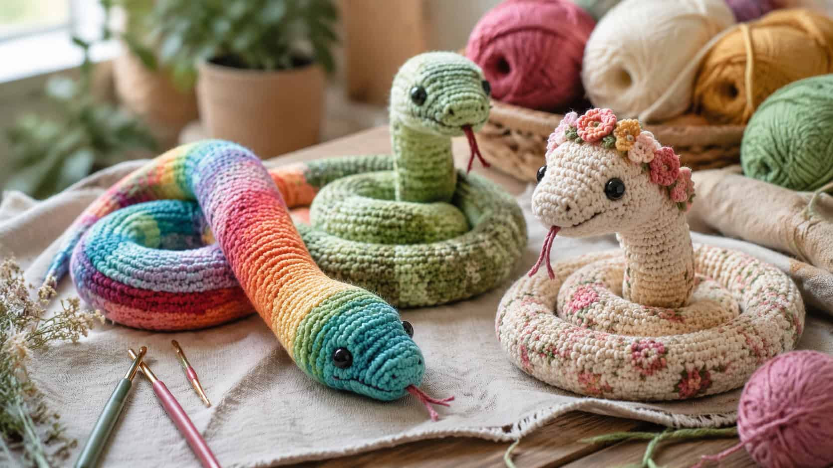 30 Snake Crochet Patterns to Stitch: Amigurumi, Plush, No-Sew, and Giftable Designs
