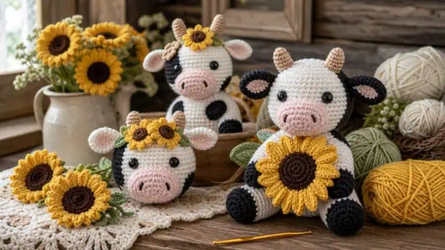 30 Sunflower Cow Crochet Patterns to Bring Rustic Farm Charm to Your Home