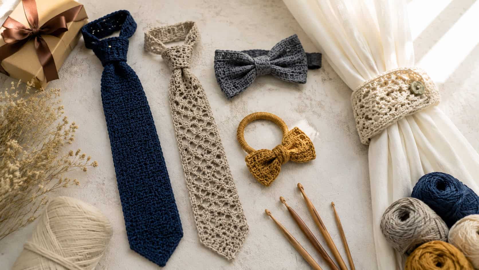 30 Tie Crochet Patterns for Stylish Handmade Gifts and Clever Accessories