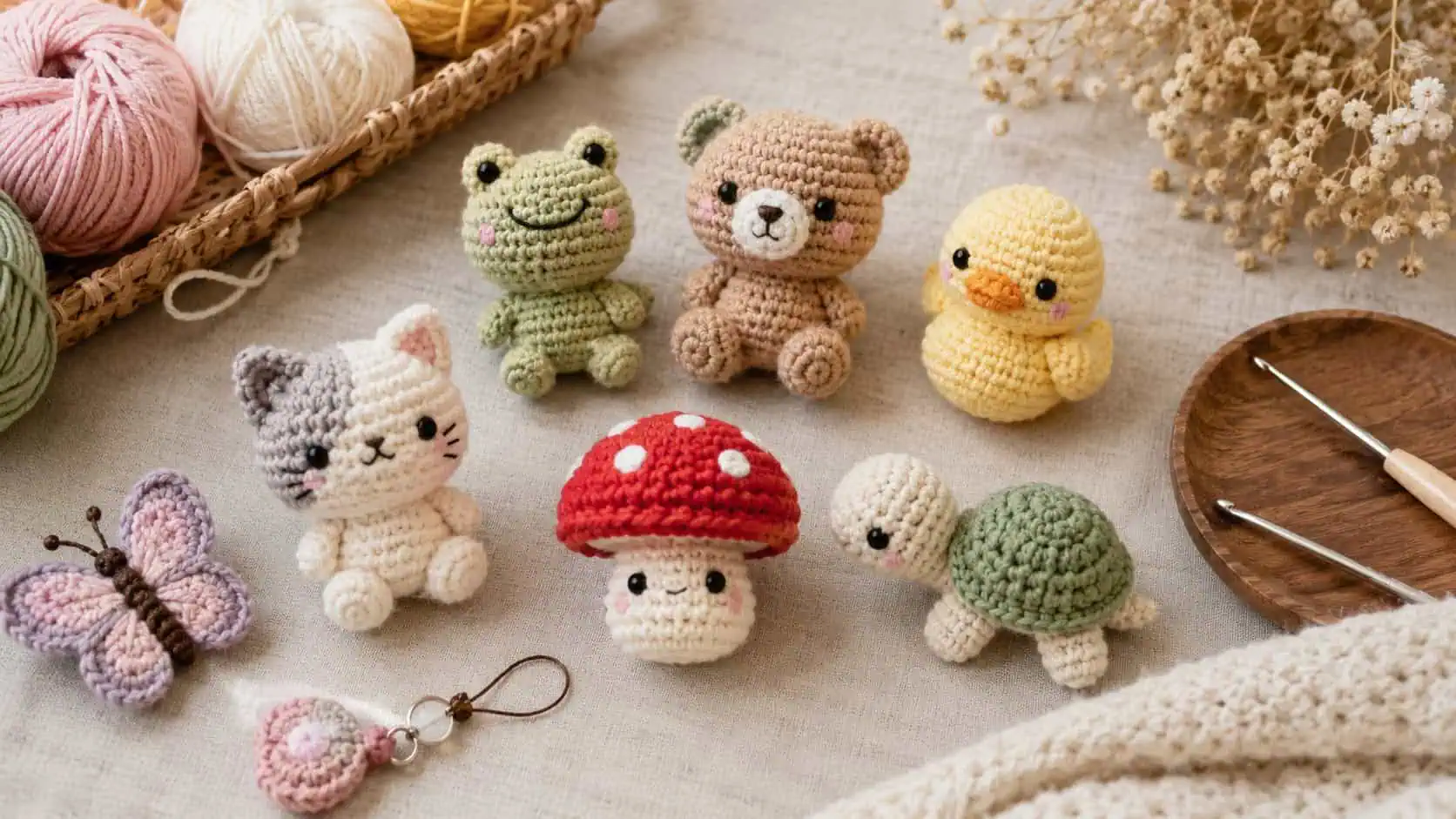 30 Tiny Amigurumi Patterns to Crochet, From Cats and Frogs to Mini Bundles