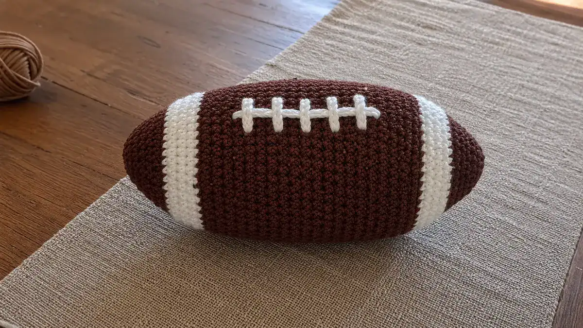 Free Easy Crochet Football Pattern — Game Day Decor, handmade crochet project