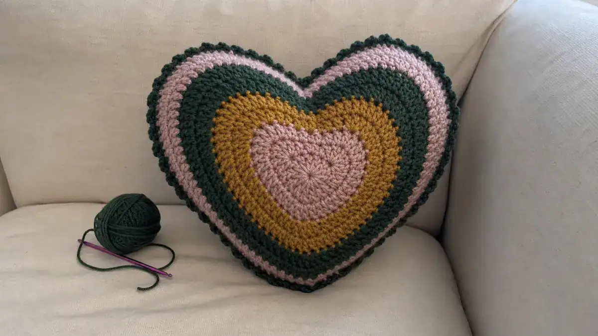 30 Heart Pillow Crochet Patterns for Cozy Home Decor and Handmade Gifts, handmade crochet project