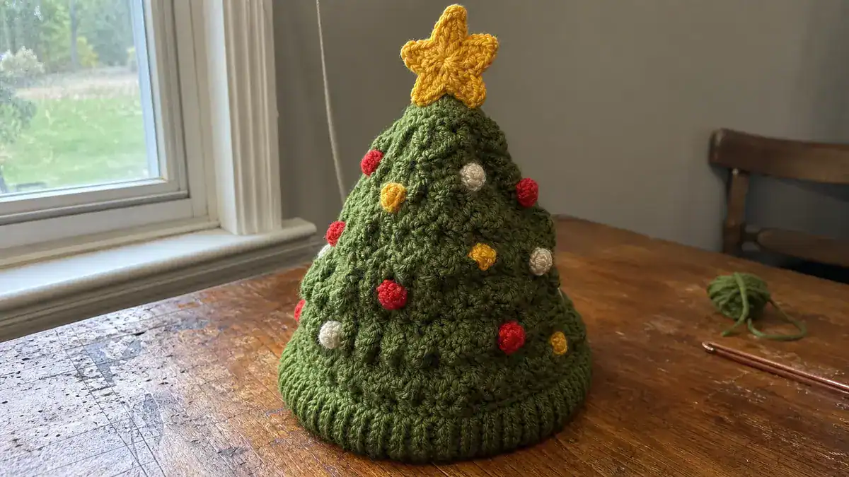 30 Christmas Tree Hat Crochet Patterns for Festive Holiday Makes, handmade crochet project