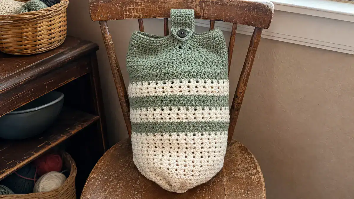 30 Grocery Bag Holder Crochet Patterns to Keep Kitchen Storage Neat and Handy, handmade crochet project