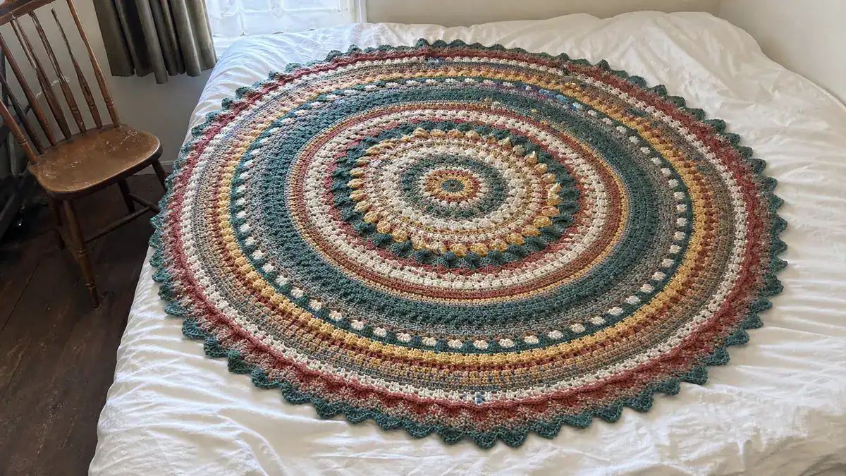 30 Mandala Blanket Crochet Patterns for Round, Square, and Star-Inspired Throws, handmade crochet project