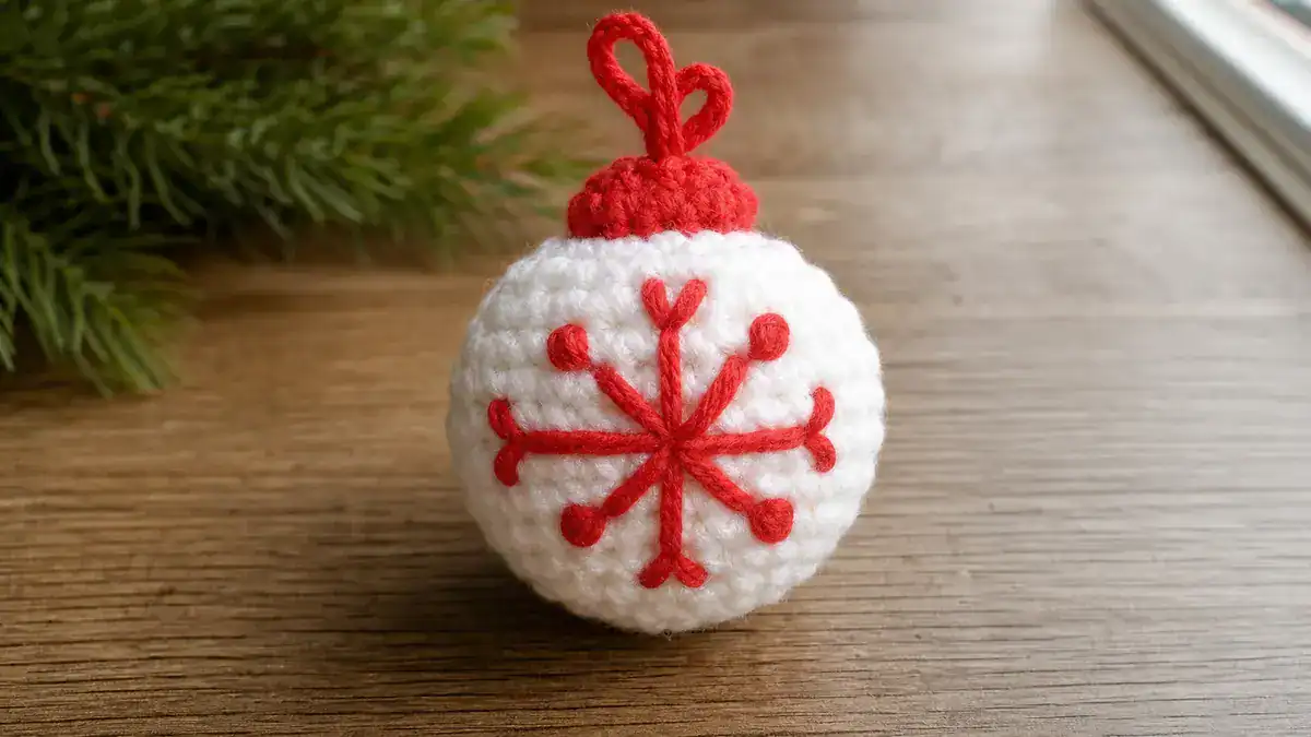 Christmas Snowflake Globe Ornament: Free Crochet Pattern, handmade crochet project