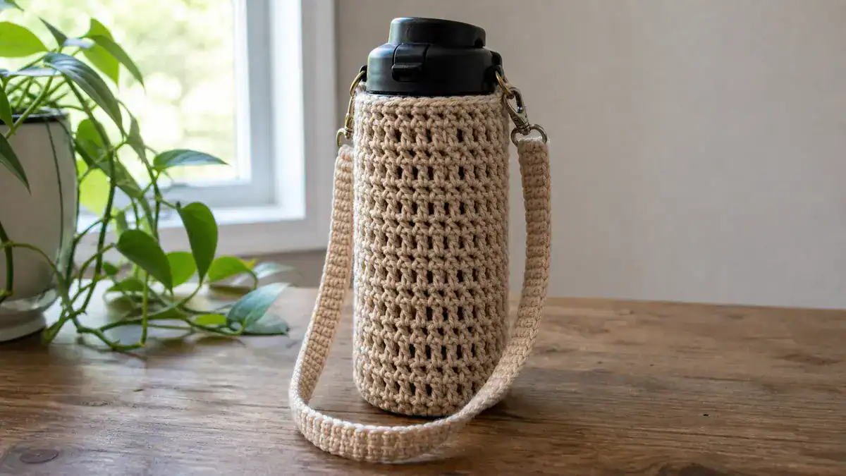 30 Crochet Water Bottle Holder Patterns for On the Go, handmade crochet project