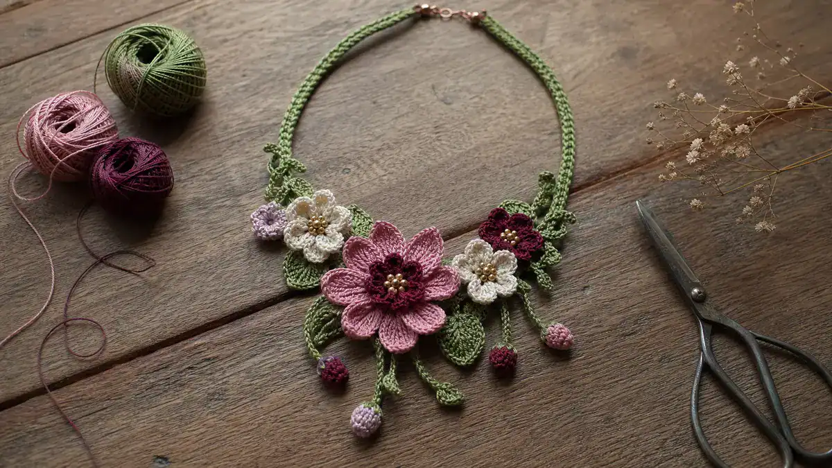 Interview with Crochet Jewelry Artist Catarina Pereira, handmade crochet project