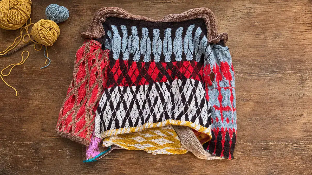 Matty Bovan’s Eclectic Sculptural Layered Crochet as Wearable Art, handmade crochet project