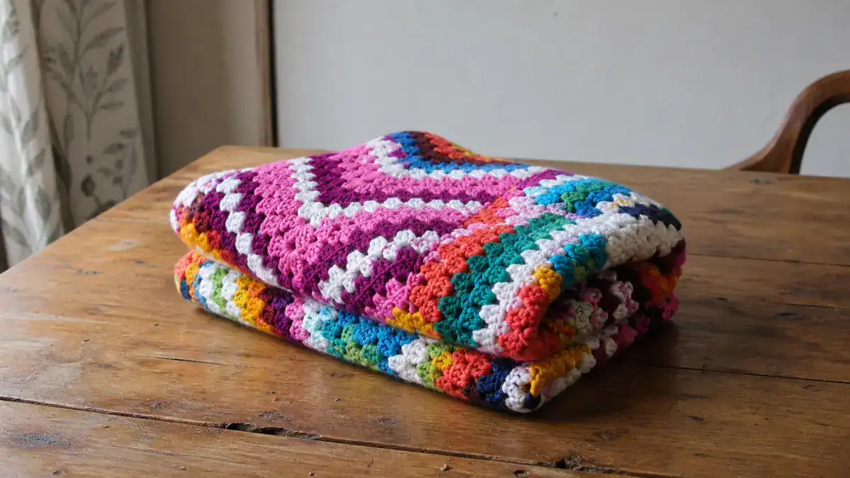 Interview with Crochet Blanket Artist Sanita Brensone, handmade crochet project