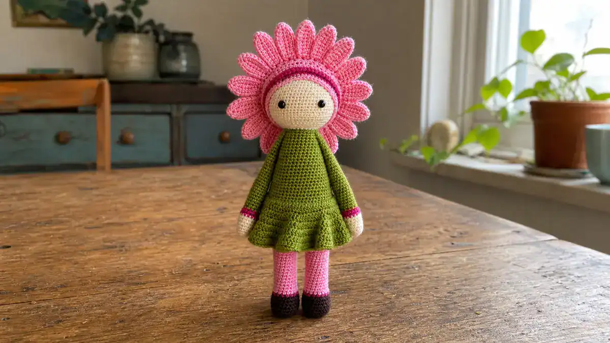 Crochet Flower Doll Patterns by Zabbez Crochet (Designer Interview), handmade crochet project