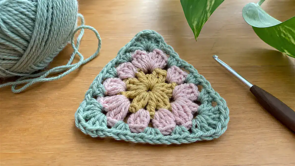 How To Crochet a Granny Triangle in the Round, handmade crochet project