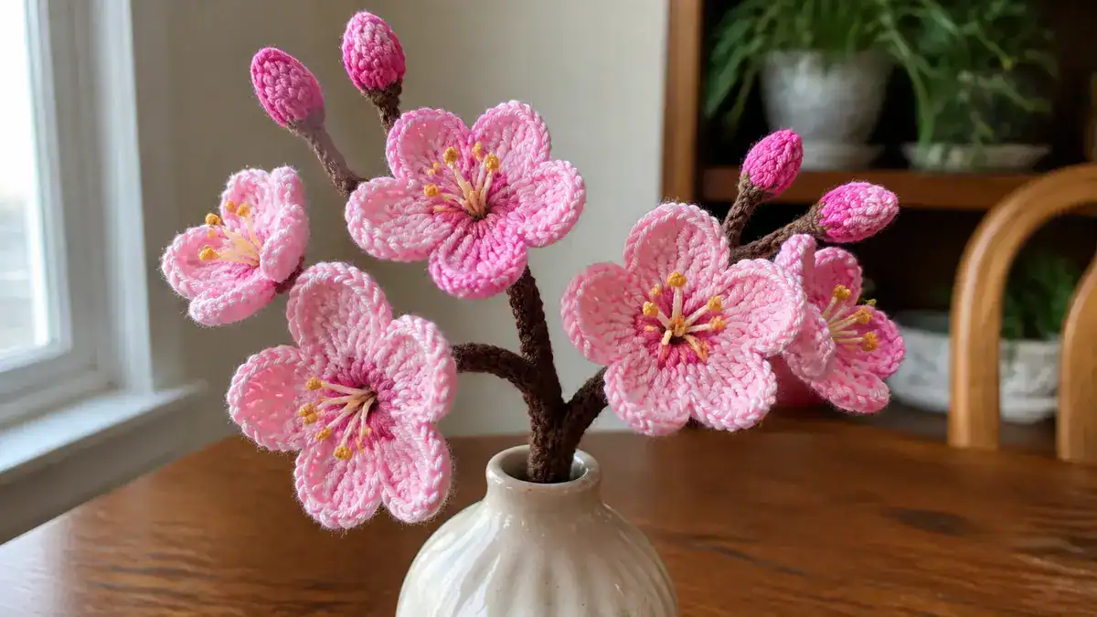 30 Cherry Blossom Crochet Patterns for Spring Home Decor, Gifts, and Handmade Accessories, handmade crochet project