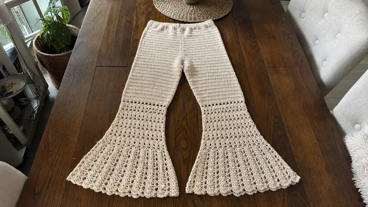 17 Crochet Flare Pants You Have To See, From Retro to Boho, handmade crochet project