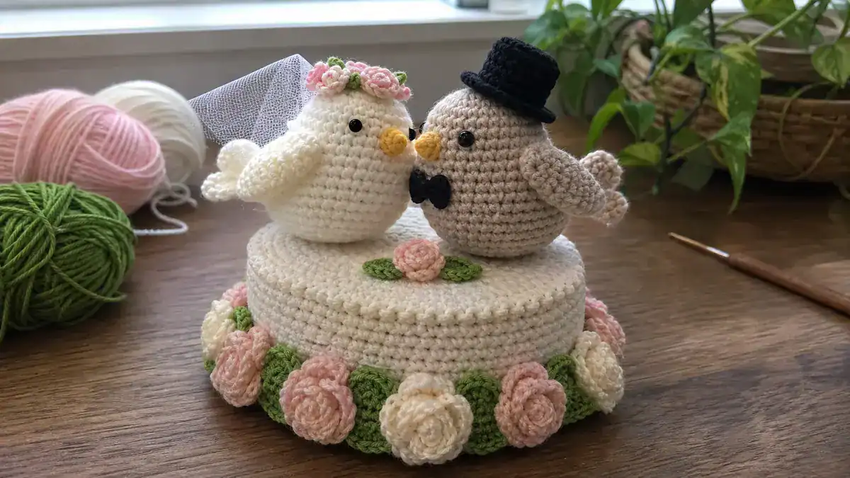 The 12 Best Crochet Cake Toppers for Your DIY Wedding Cake, handmade crochet project