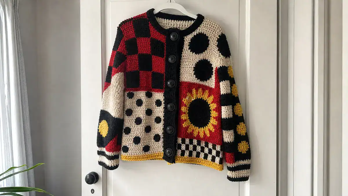 Designer Crochet by Italian Designer Franco Moschino, handmade crochet project