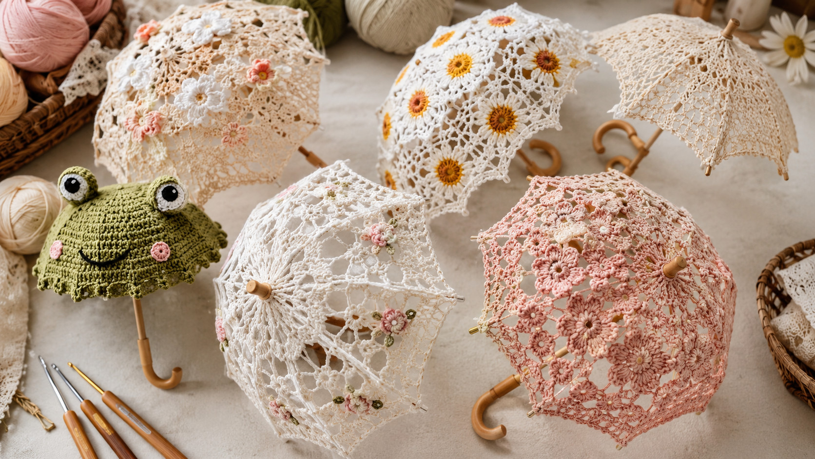 30 Beautiful Crochet Umbrellas and Patterns You Will Love!