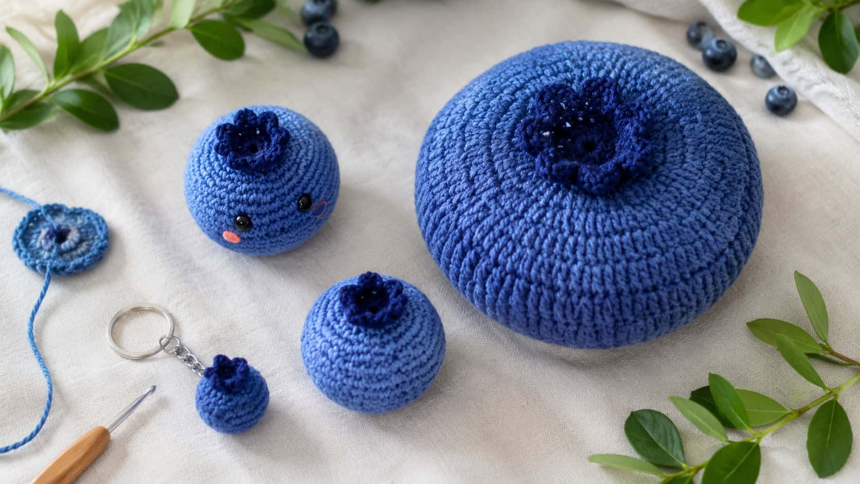 30 Blueberry Crochet Patterns for Fruit-Inspired Amigurumi, Keychains, Plushies, and More