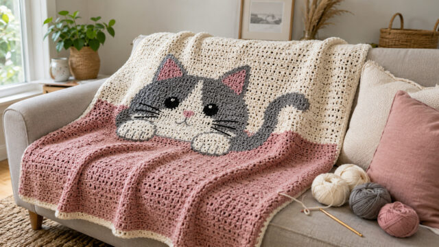 30 Cat Blanket Crochet Patterns: Cozy, Graphic, and Granny-Square Designs