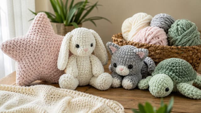 30 Chenille Yarn Crochet Patterns for Soft Plushies, Cozy Decor, and Cute Gifts