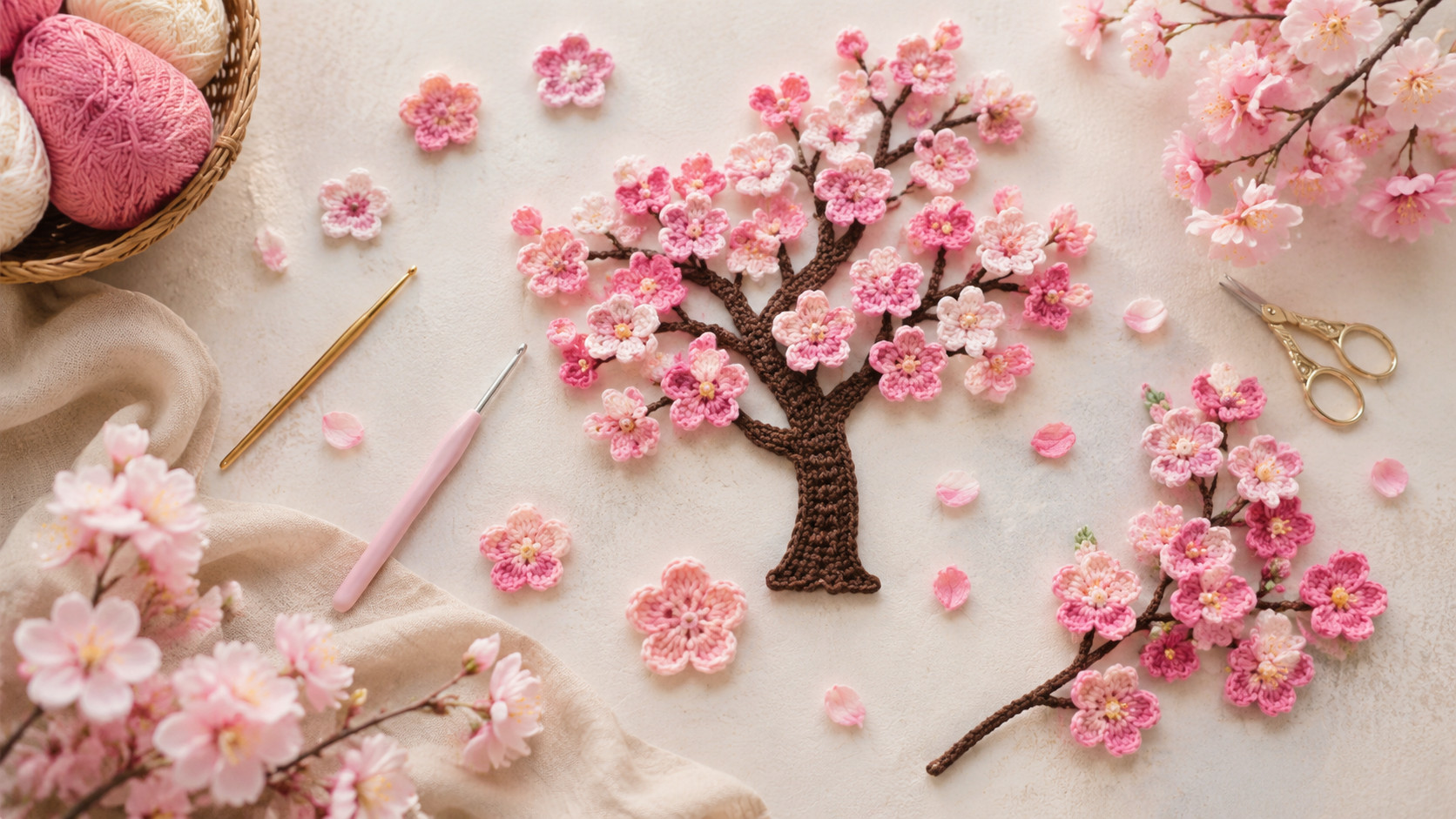 30 Cherry Blossom Crochet Patterns for Spring Home Decor, Gifts, and Handmade Accessories