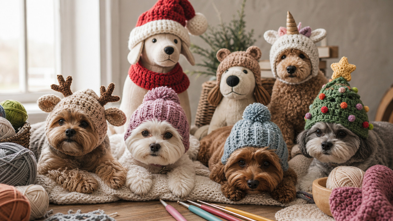 30 Dog Hat Crochet Patterns to Make for Photos, Gifts, and Festive Dress-Up