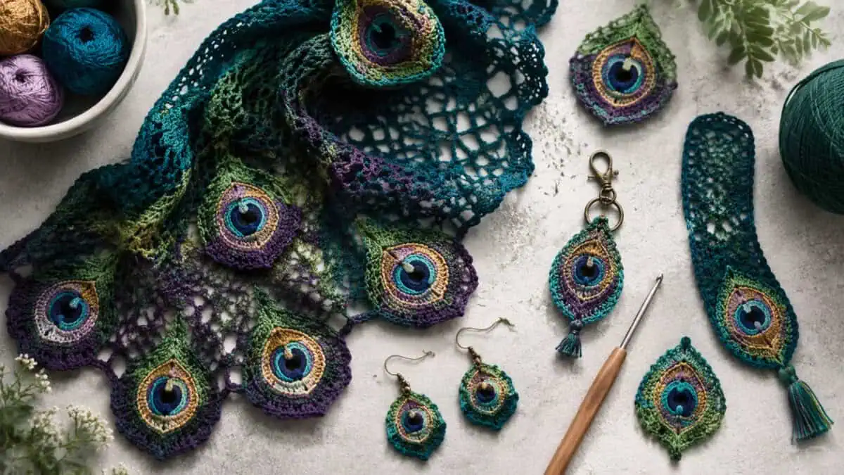 30 Peacock Feather Crochet Patterns to Inspire Elegant Gifts and Home Decor